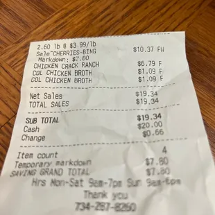 The total of my cherries