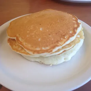Pancakes - appearances are deceiving. They were salty and tasted like a disc of flour.