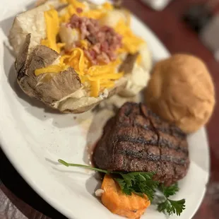 Lady Filet with loaded baked potato really hit the spot!!