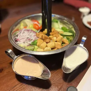 The large salad you get with an entrée