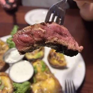 Super super rare almost still mooing ( my fiancés steak).
