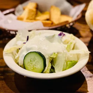 cattleman's salad with in house made blue cheese &amp; croutons, my fave :)...
