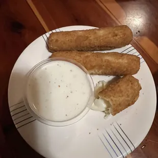 Mozzarella sticks and ranch