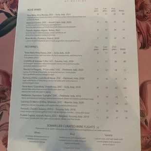 Wine Menu July 2023