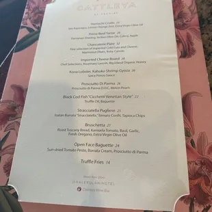 Menu food