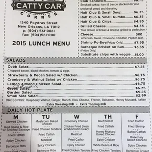 LUNCH MENU UNDER $10: for a stop and go quick lunch that's a price that rivals bringing your own.