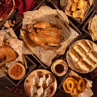 a variety of food items