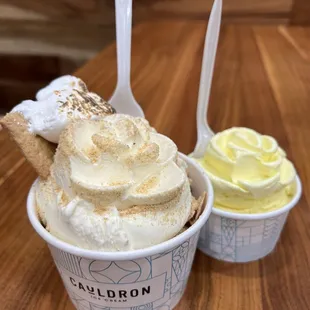 Milk and Cereal with s&apos;mores topping and Korean Banana Milk limited edition flavor
