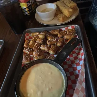 Pretzel with beer cheese