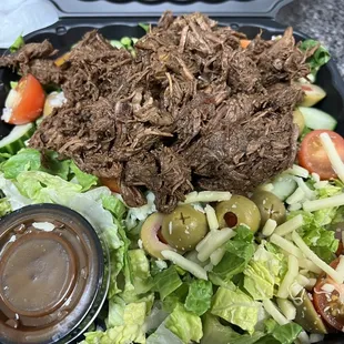 Chopped salad with short ribs