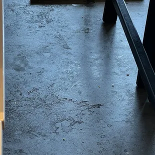 Table bases and more pictures of the dried mess under tables