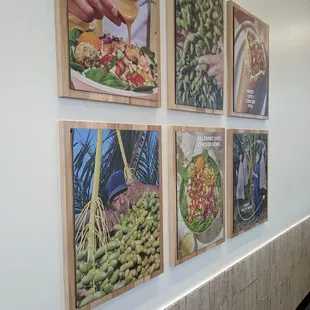 a wall of pictures of various foods