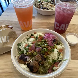 Spicy Lamb Meatball Bowl with Saffron Basmati Rice &amp; Supergreens