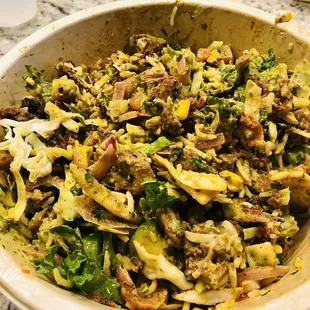 Greens and Grains Bowl (mixed with sauce added)