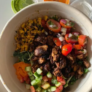Harissa hot honey chicken salad.
