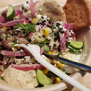 Combo salad with meatball