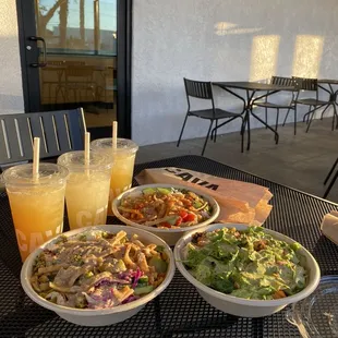build your own bowls with pineapple apple drink