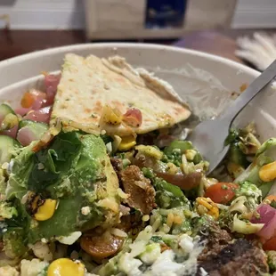 Rice and lettuce bowl