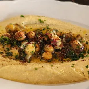 Hummus, thumbs up