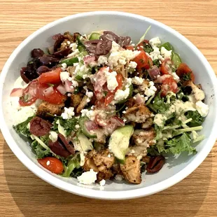 Greek Salad on Supergreens - Mmm!