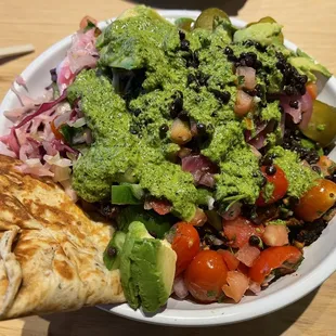 Harissa Avocado Bowl w/ cilantro dressing