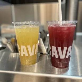 Pineapple Apple Mint &amp; Blueberry Lavender drinks