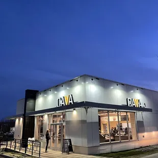 The restaurant is separate from the mall, along the perimeter of the parking lot.