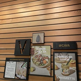 menus on the wall of a restaurant