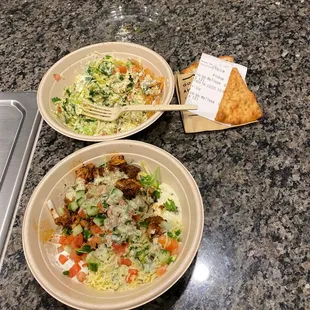 2 of the same greens and grains bowl with missing requested add ons. $40 order.