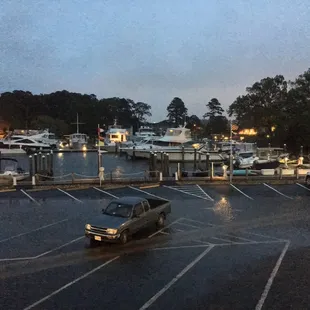 Nice dinner view on a drizzling night.