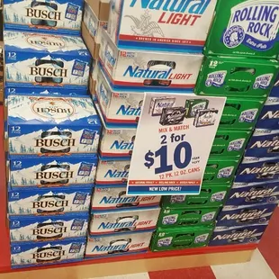 a stack of boxes of natural light