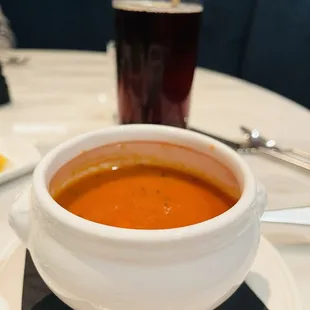 Yummy tortilla soup and fresh brewed unsweet tea