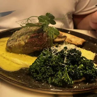 Beef Tenderloin with Parmigiano-Reggiano Broccolini