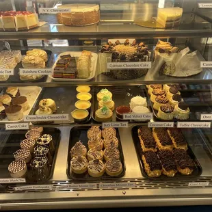a variety of cakes and pastries