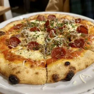 Sc pizza week special! Meatball, pep and herbed ricotta