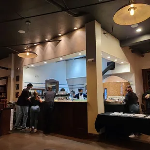 view from our table, you can see the oven with the little tiles...