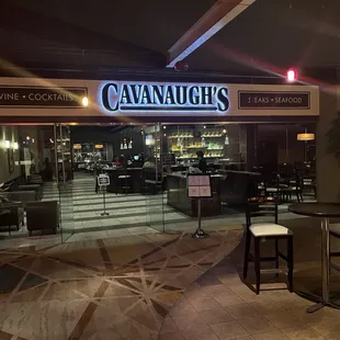 the entrance to the restaurant