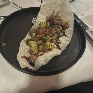 a plate of food on a table