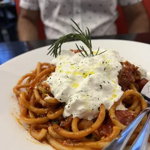 Buccatini with pancetta