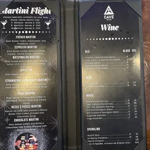 Martini Flights, Wine