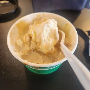 Affogato; half eaten.