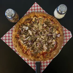 Sausage - Mushrooms - Onions - Bacon