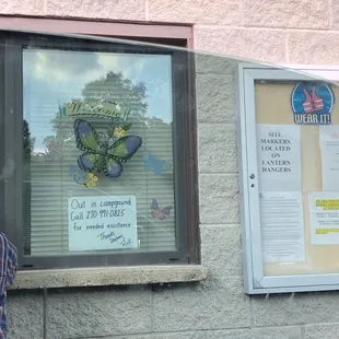 The checkin booth at the front