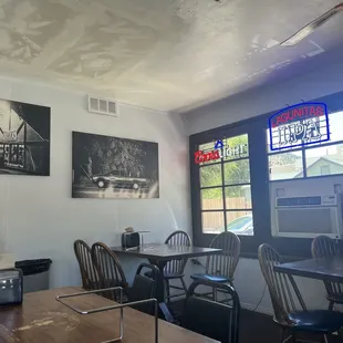 Inside seating area. There&apos;s also outside seating.