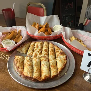 Garlic Cheese Sticks, Fries, Potato Wedges, Buffalo Wings