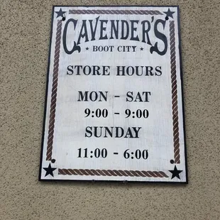 Store hours