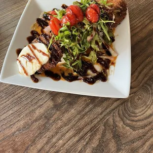 Caprese with fried green tomatoes