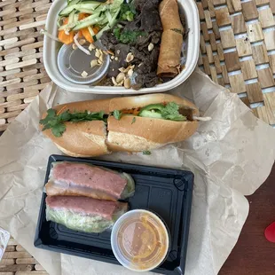 Vermicelli bowl  Pork roll  Banh mi