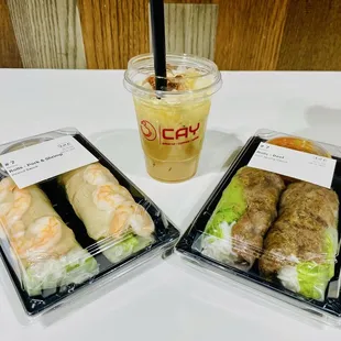 Rolls: pork &amp; shrimp and the beef