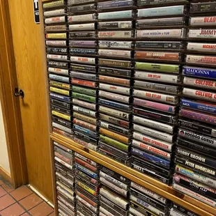 a wall of cds